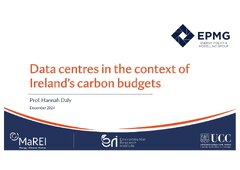 Data centrres and the carbon budgets - Prof Hannah Daly Dec 2024